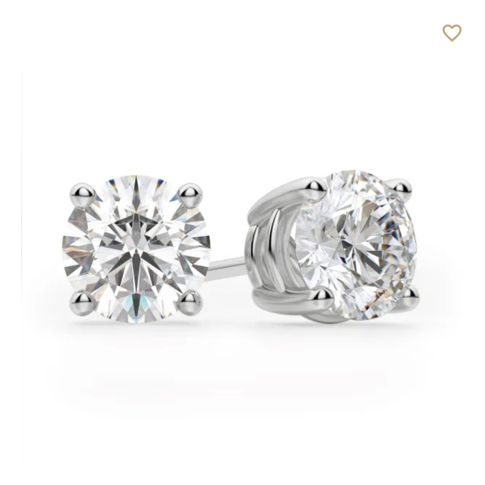 Moissanite Round Cut Diamond Studs